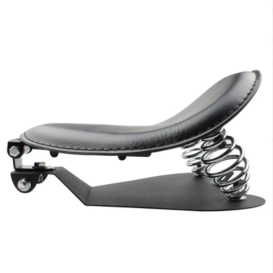 Motorcycle Solo Spring Seat Black Leather Bobber Saddle For Harley Sportster XL883 X48 XL1200 Dyna Softail Custom Chopper Cushio