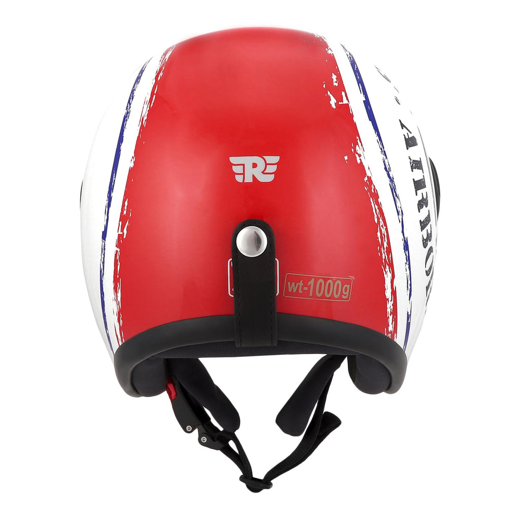Royal Enfield Airborne Div. Open Face Riding Helmet | ISI and DOT Certified | with Advance Durability- High Impact Grade Thermoplastic and Impact Protection with EPS Liner Off White