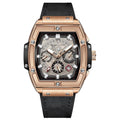 Giordano Designer Multifunction Watch for Men with Square Dial and Leather Band – Elegant Casual & Formal Style