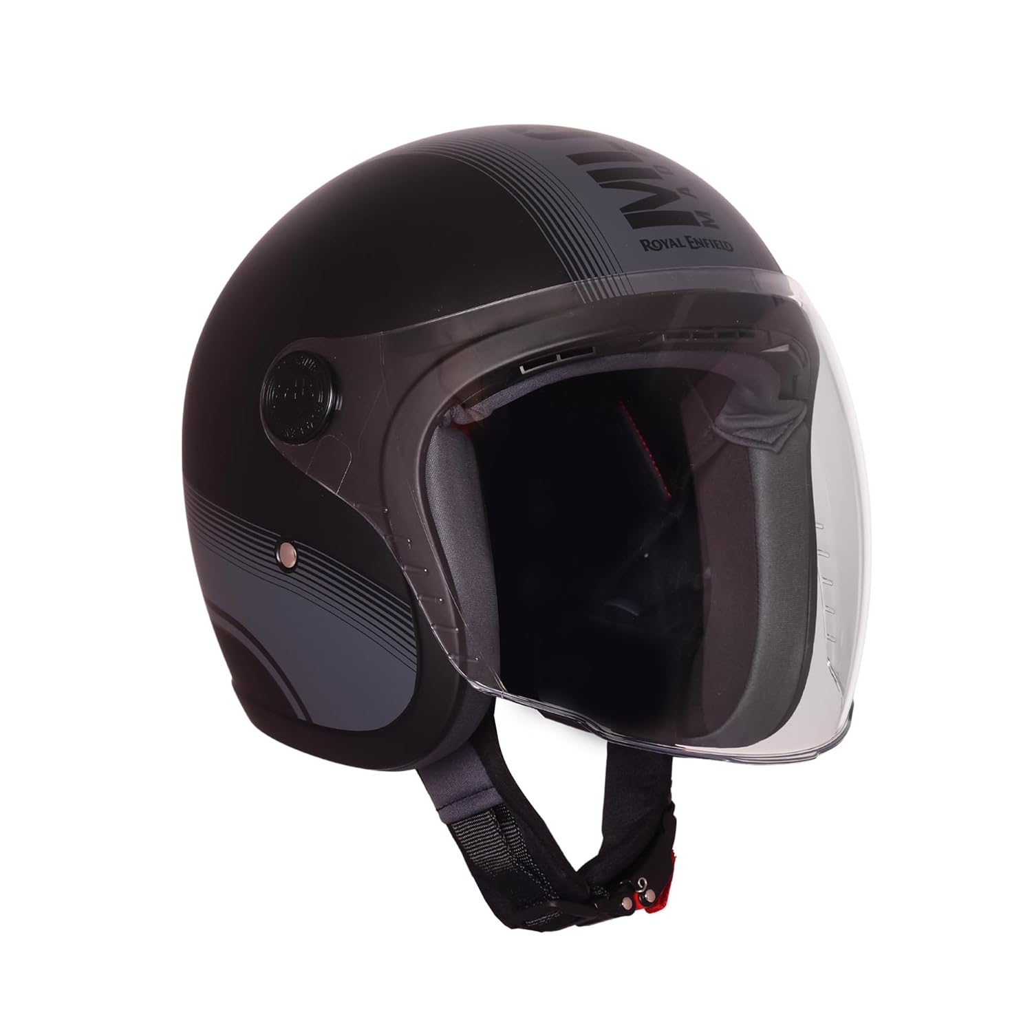 ROYAL ENFIELD REDDITCH Open Face MLG 1901 | ISI Certified | Shell Construction: Built with High Impact Grade ABS | High-Strength EPS Liner | Micrometric Lock | UV-Resistant PU Paints MATT Black