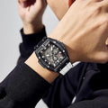 Giordano Designer Multifunction Watch for Men with Square Dial and Leather Band – Elegant Casual & Formal Style