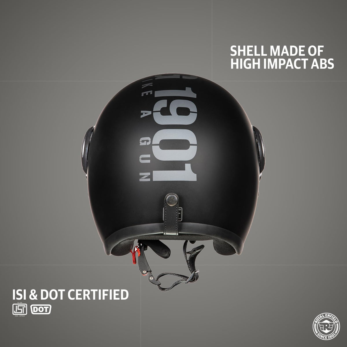 Royal Enfield Open Face MLG Helmet |Made Like a Gun | with Clear Visor | Impact Protection | High Density EPS | ISI and DOT Certified | Micrometric Lock