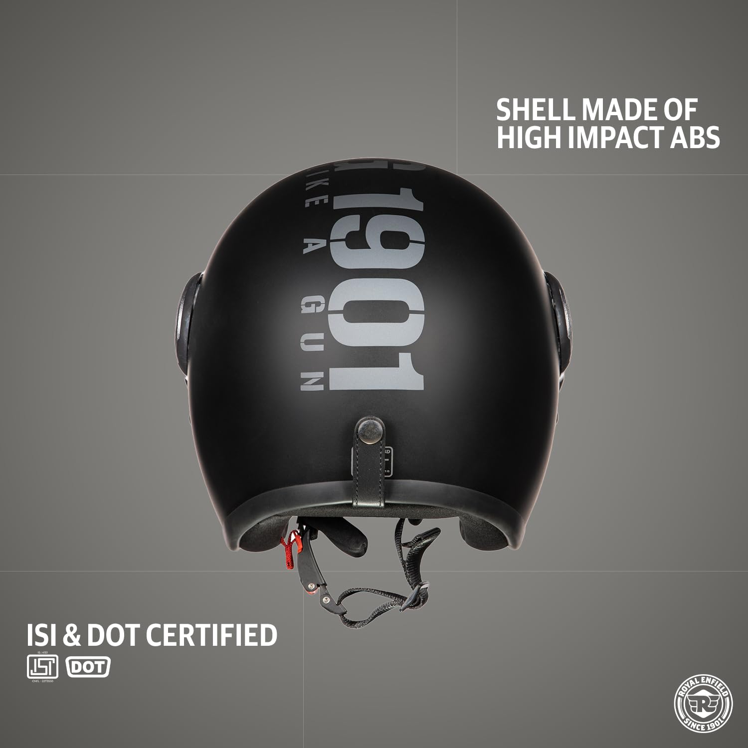 Royal Enfield Open Face MLG Helmet |Made Like a Gun | with Clear Visor | Impact Protection | High Density EPS | ISI and DOT Certified | Micrometric Lock