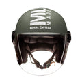 Royal Enfield ISI Certified Open Face Riding MLG Helmet with Clear Visor Matt Battle Green-Impact Protection, Better Scratch Resistance, Anti-Microbial Fabric