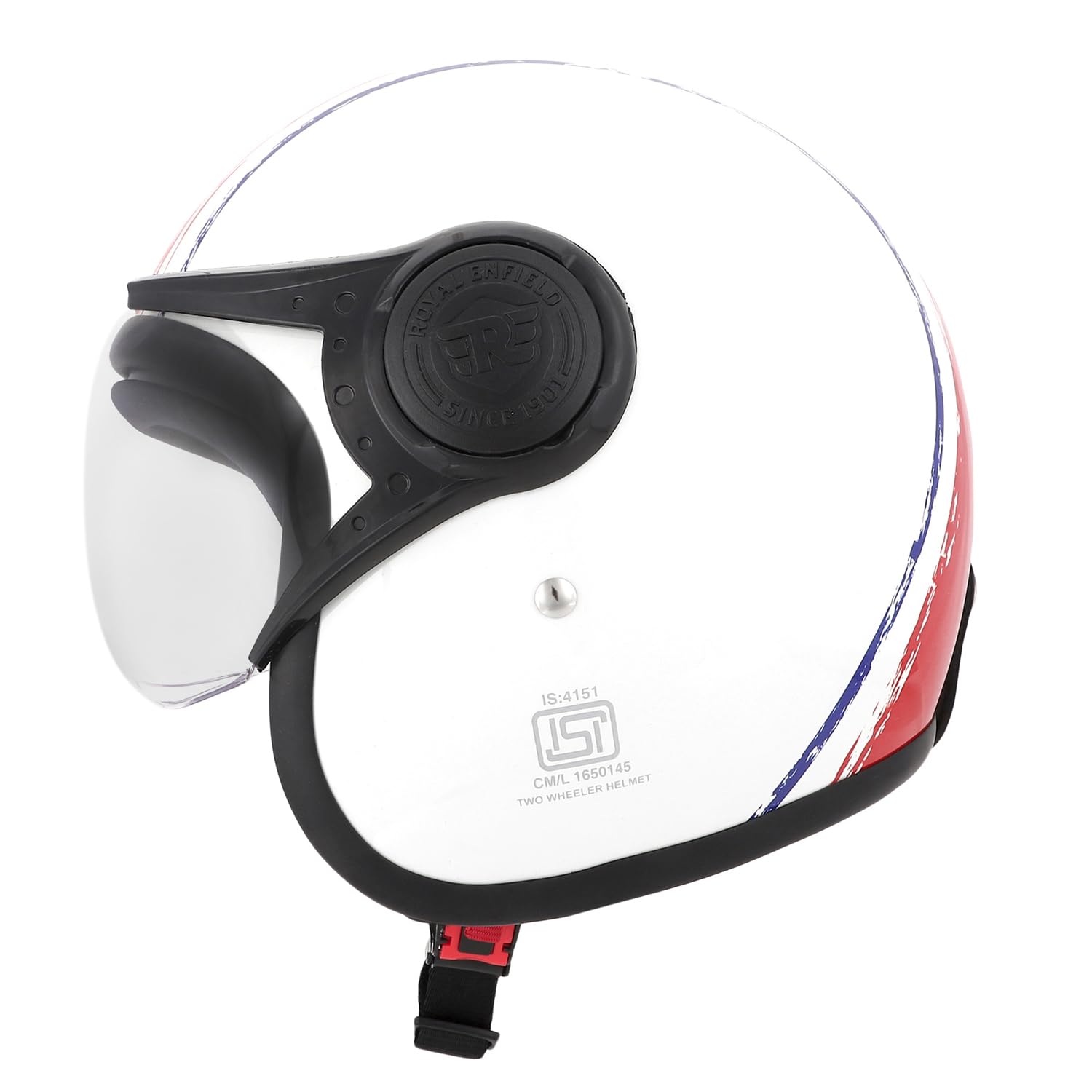 Royal Enfield Airborne Div. Open Face Riding Helmet | ISI and DOT Certified | with Advance Durability- High Impact Grade Thermoplastic and Impact Protection with EPS Liner Off White