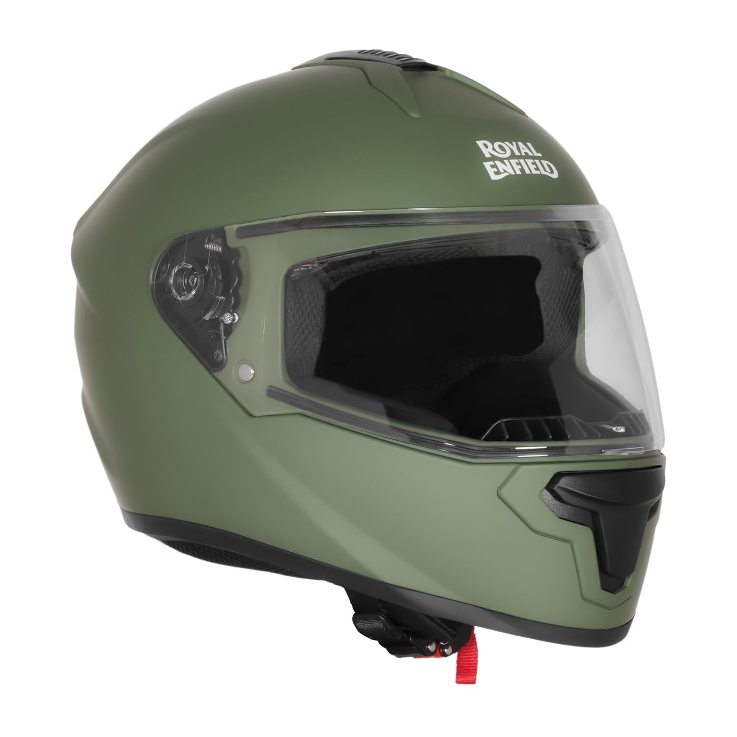 Royal Enfield FF Quest ISI Certified | Thermoplastic Shell | High-Density EPS Liner | 3 Intake Ports; 1 Exhaust Vent | Micrometric Lock | UV Treated Visor | Battle Green