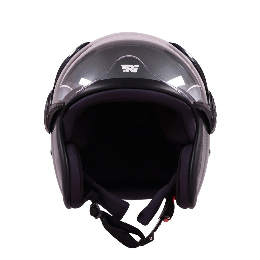 Royal Enfield MLG Jet Sonic Open FACE Helmet | Made Like A Gun- ISI & DOT Certified | ABS GI | High Impact Grade Thermoplastic & High Density EPS Liner for Superior Impact Protection Grey