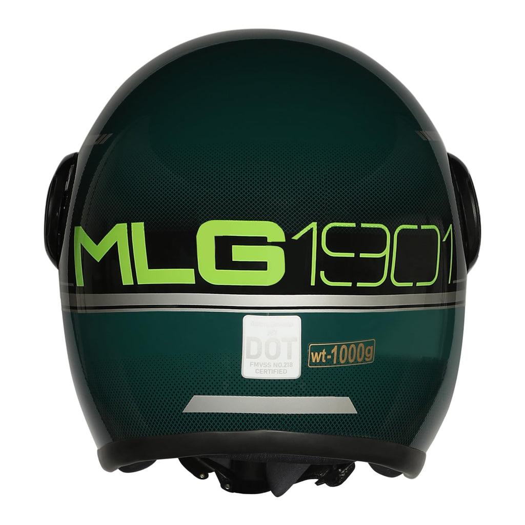 Royal Enfield MLG Jet NEO Open FACE Helmet | Made Like A Gun- ISI & DOT Certified | High Impact Grade Thermoplastic & High Density EPS Liner for Superior Impact Protection