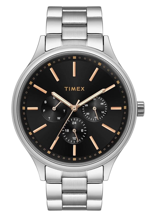 TIMEX Analog Watch for Men with Round Dial & Water Resistant Man's Wrist Watches