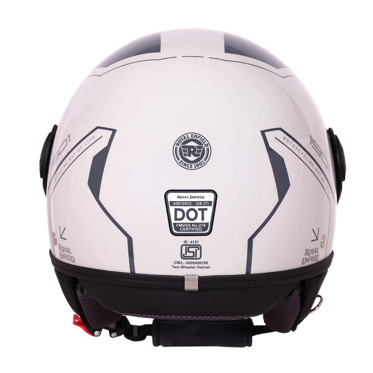Royal Enfield Airforce 1901 Open Face Helmet | Certification: ISI & DOT | High Impact Grade ABS Shell | High Strength EPS Liner for Added Strength| Sleek Aviator Inspired Design