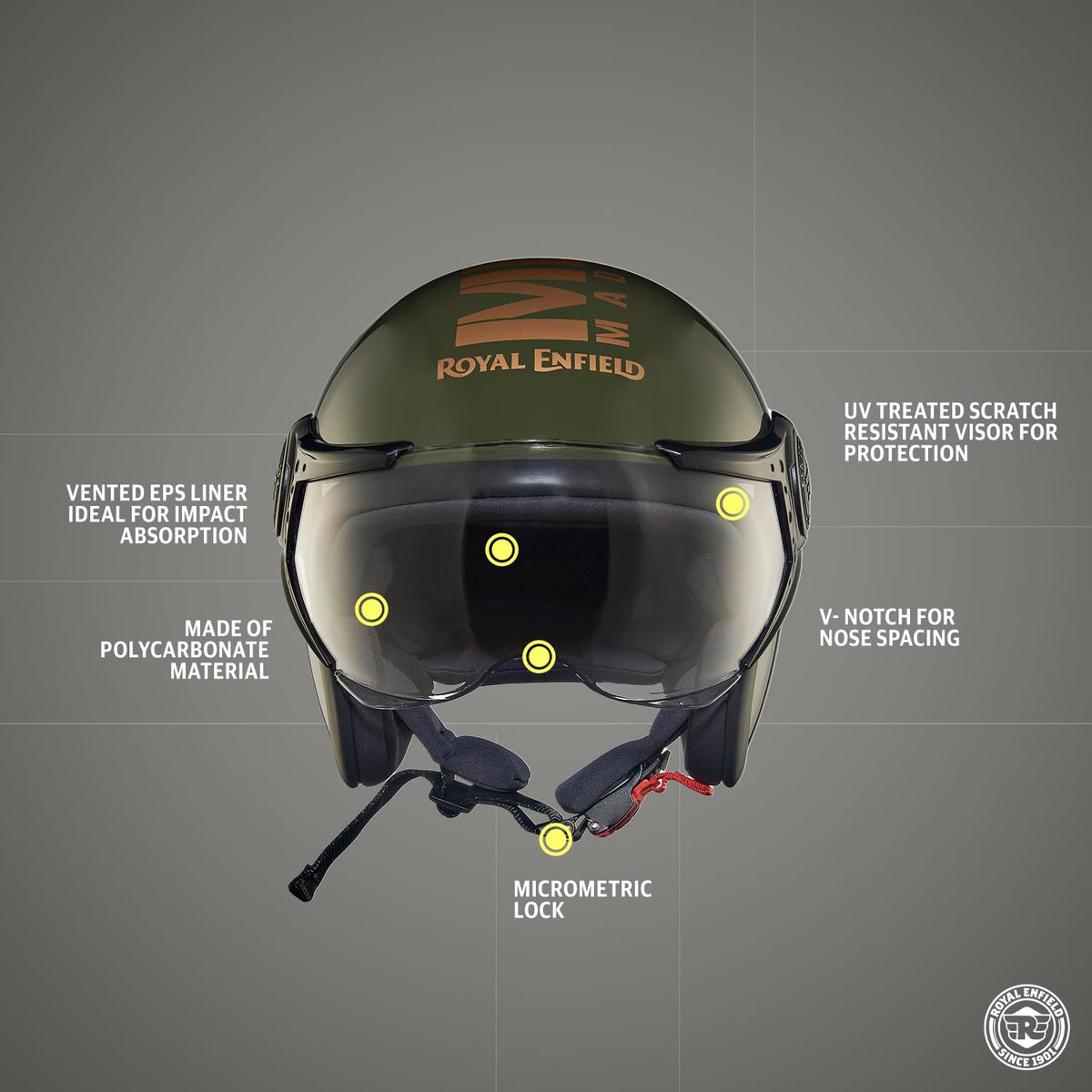 Royal Enfield Op MLG ISI & DOT Helmet