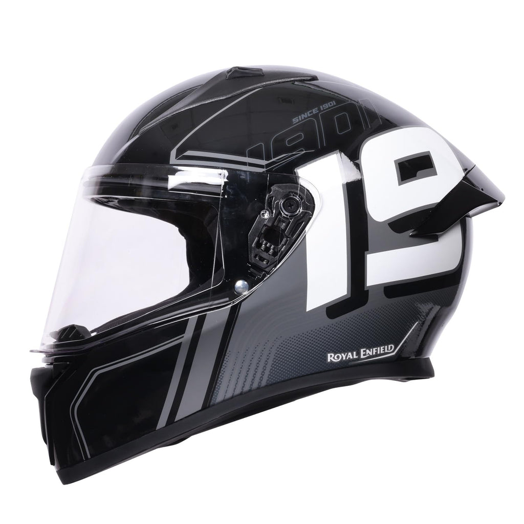 Royal Enfield Roadster Full FACE 1901 Helmet with micrometric Lock|ISI & DOT Certified|Scratch Resistant Visor|High Impact ABS Shell|High Density EPS Liner| 3 Intake Ports & 2 Exhaust Black