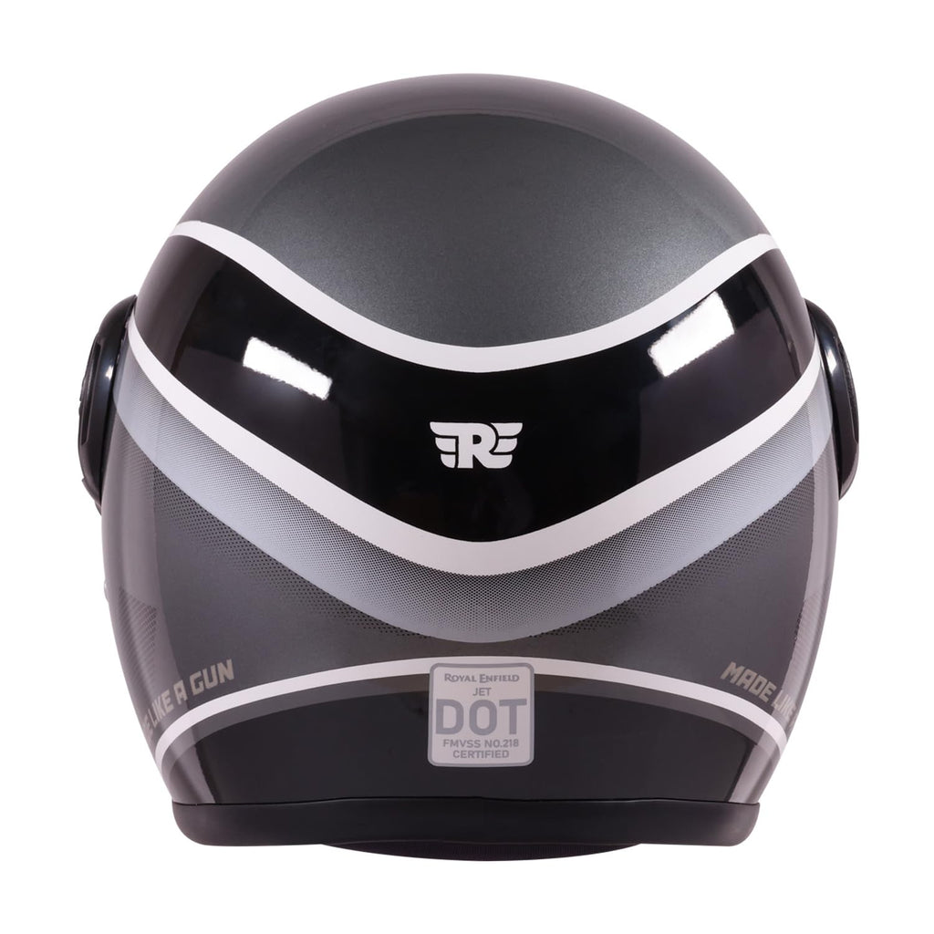 Royal Enfield MLG Jet Sonic Open FACE Helmet | Made Like A Gun- ISI & DOT Certified | ABS GI | High Impact Grade Thermoplastic & High Density EPS Liner for Superior Impact Protection Grey