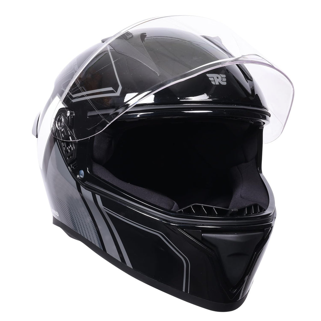 Royal Enfield Roadster Full FACE 1901 Helmet with micrometric Lock|ISI & DOT Certified|Scratch Resistant Visor|High Impact ABS Shell|High Density EPS Liner| 3 Intake Ports & 2 Exhaust Black