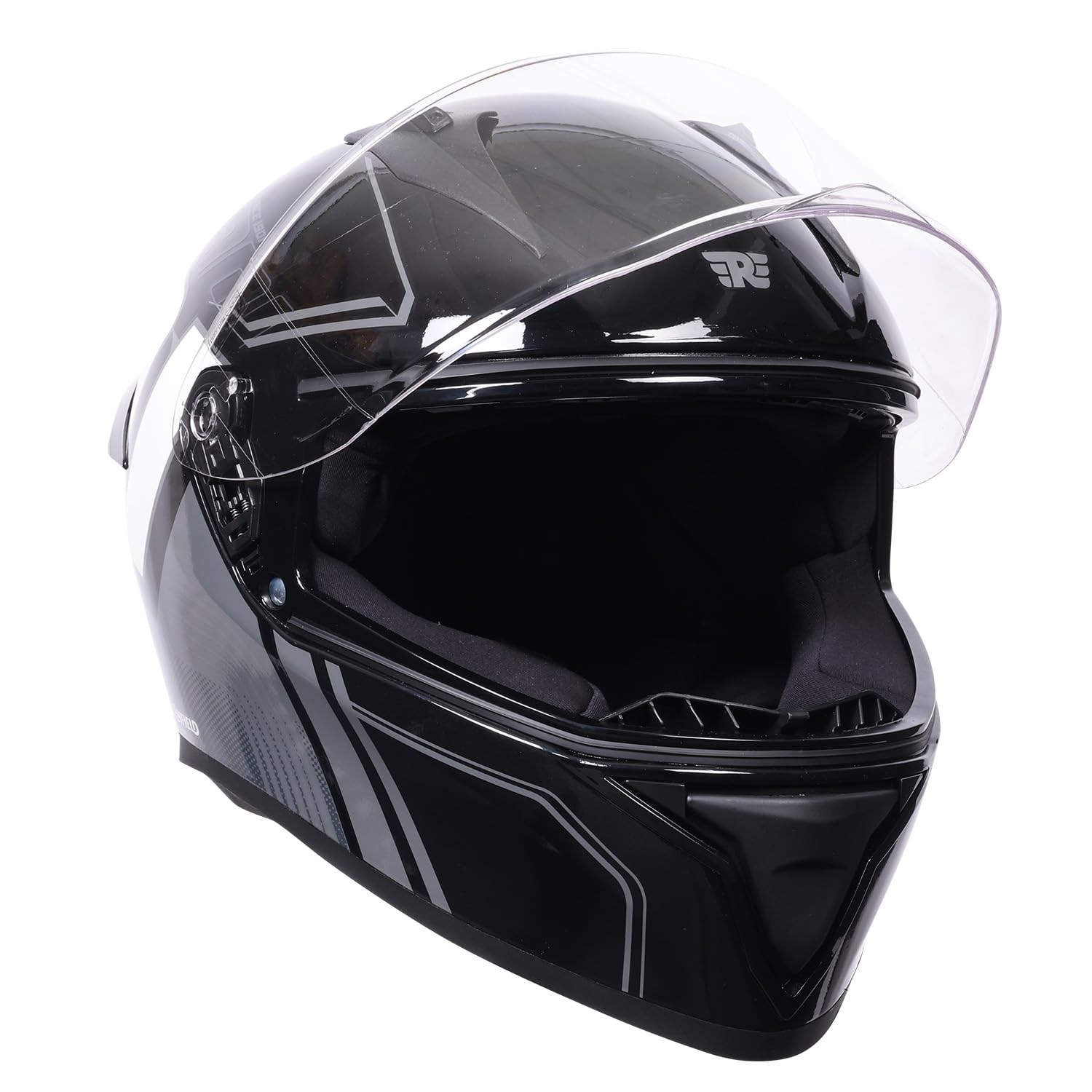 Royal Enfield Roadster Full FACE 1901 Helmet with micrometric Lock|ISI & DOT Certified|Scratch Resistant Visor|High Impact ABS Shell|High Density EPS Liner| 3 Intake Ports & 2 Exhaust Black