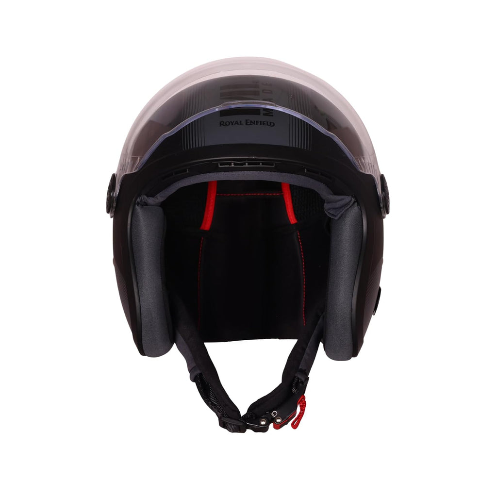 ROYAL ENFIELD REDDITCH Open Face MLG 1901 | ISI Certified | Shell Construction: Built with High Impact Grade ABS | High-Strength EPS Liner | Micrometric Lock | UV-Resistant PU Paints MATT Black