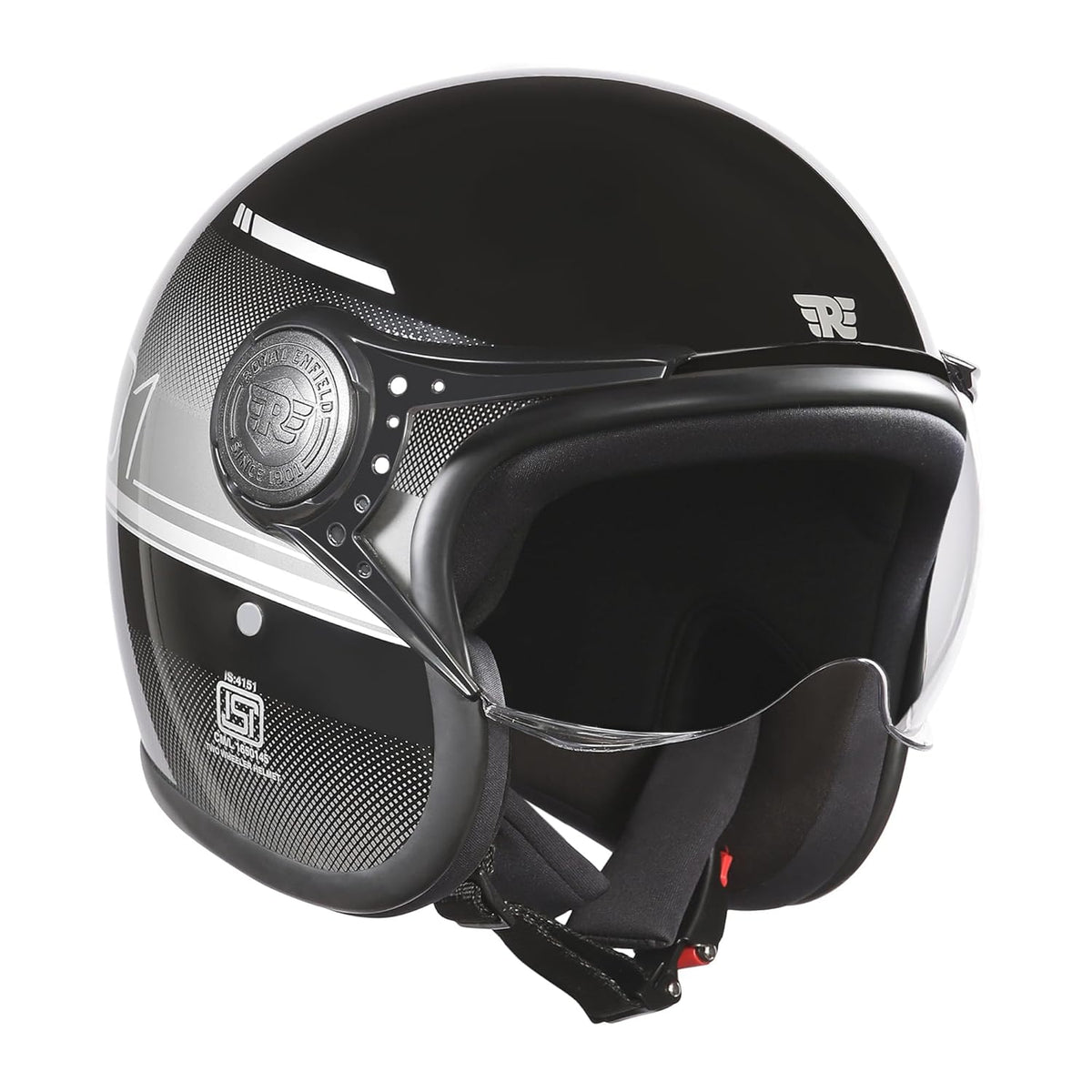 Royal Enfield MLG Jet NEO Open FACE Helmet | Made Like A Gun- ISI & DOT Certified | ABS GI | High Impact Grade Thermoplastic & High Density EPS Liner for Superior Impact Protection Grey