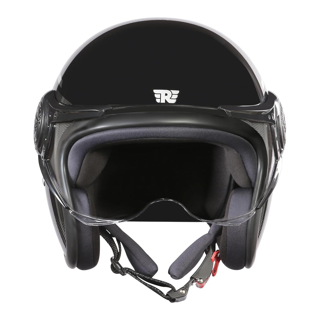 Royal Enfield MLG Jet NEO Open FACE Helmet | Made Like A Gun- ISI & DOT Certified | ABS GI | High Impact Grade Thermoplastic & High Density EPS Liner for Superior Impact Protection Grey