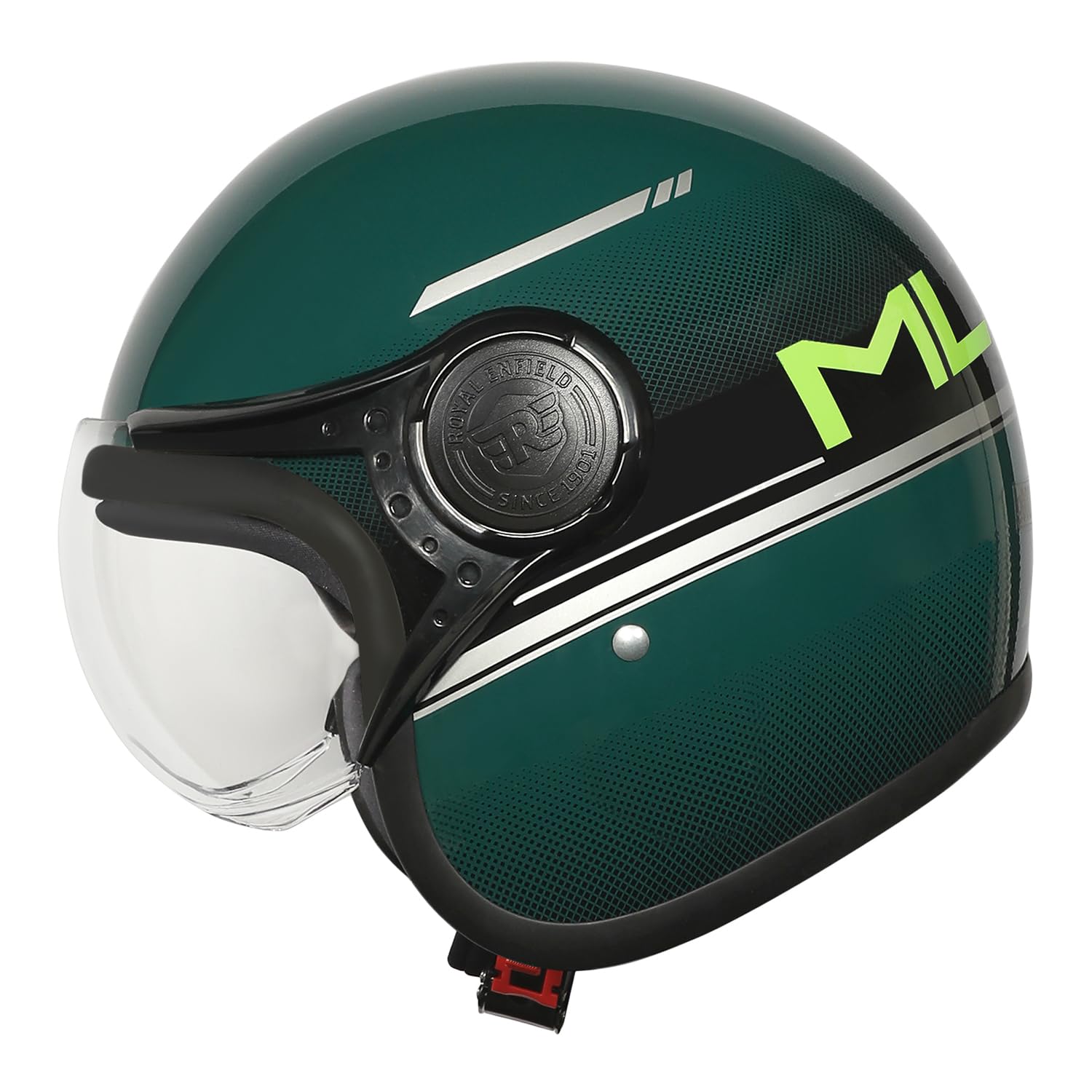Royal Enfield MLG Jet NEO Open FACE Helmet | Made Like A Gun- ISI & DOT Certified | High Impact Grade Thermoplastic & High Density EPS Liner for Superior Impact Protection