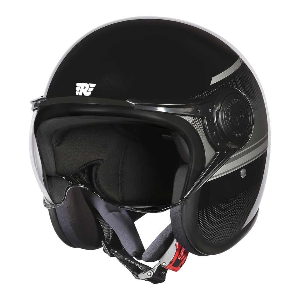 Royal Enfield MLG Jet NEO Open FACE Helmet | Made Like A Gun- ISI & DOT Certified | ABS GI | High Impact Grade Thermoplastic & High Density EPS Liner for Superior Impact Protection Grey