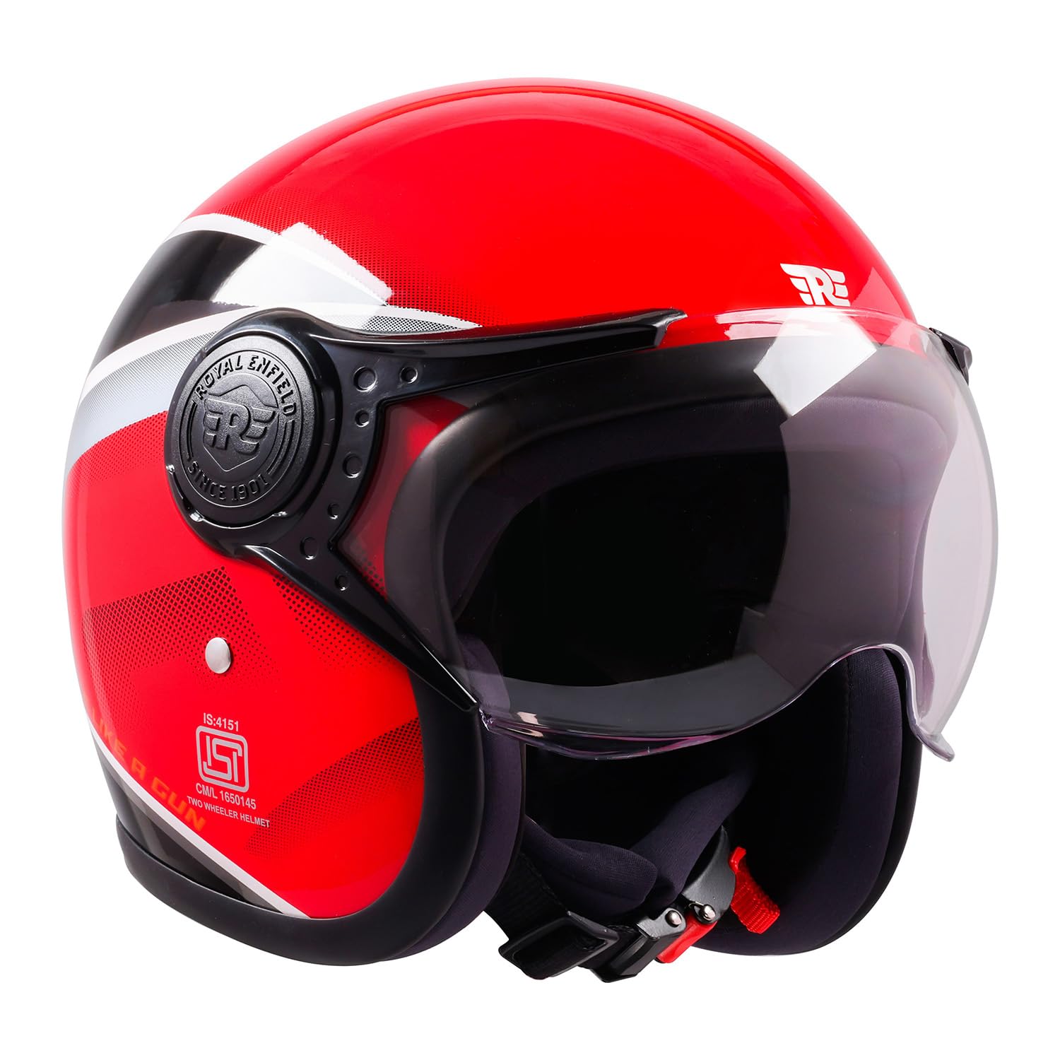 Royal Enfield MLG Jet Sonic Open FACE Helmet | Made Like A Gun- ISI & DOT Certified | ABS GI | High Impact Grade Thermoplastic
