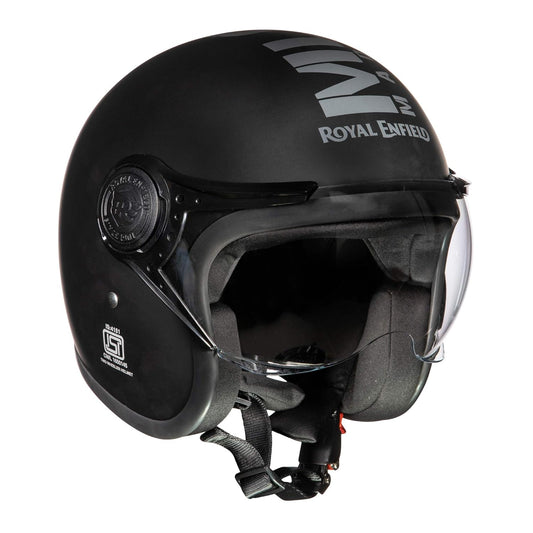 Royal Enfield Open Face MLG Helmet |Made Like a Gun | with Clear Visor | Impact Protection | High Density EPS | ISI and DOT Certified | Micrometric Lock