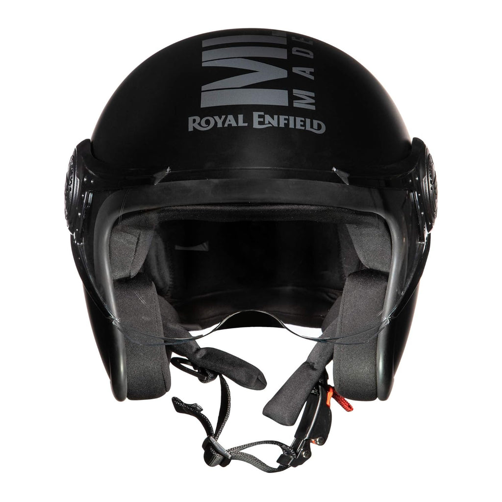 Royal Enfield Open Face MLG Helmet |Made Like a Gun | with Clear Visor | Impact Protection | High Density EPS | ISI and DOT Certified | Micrometric Lock