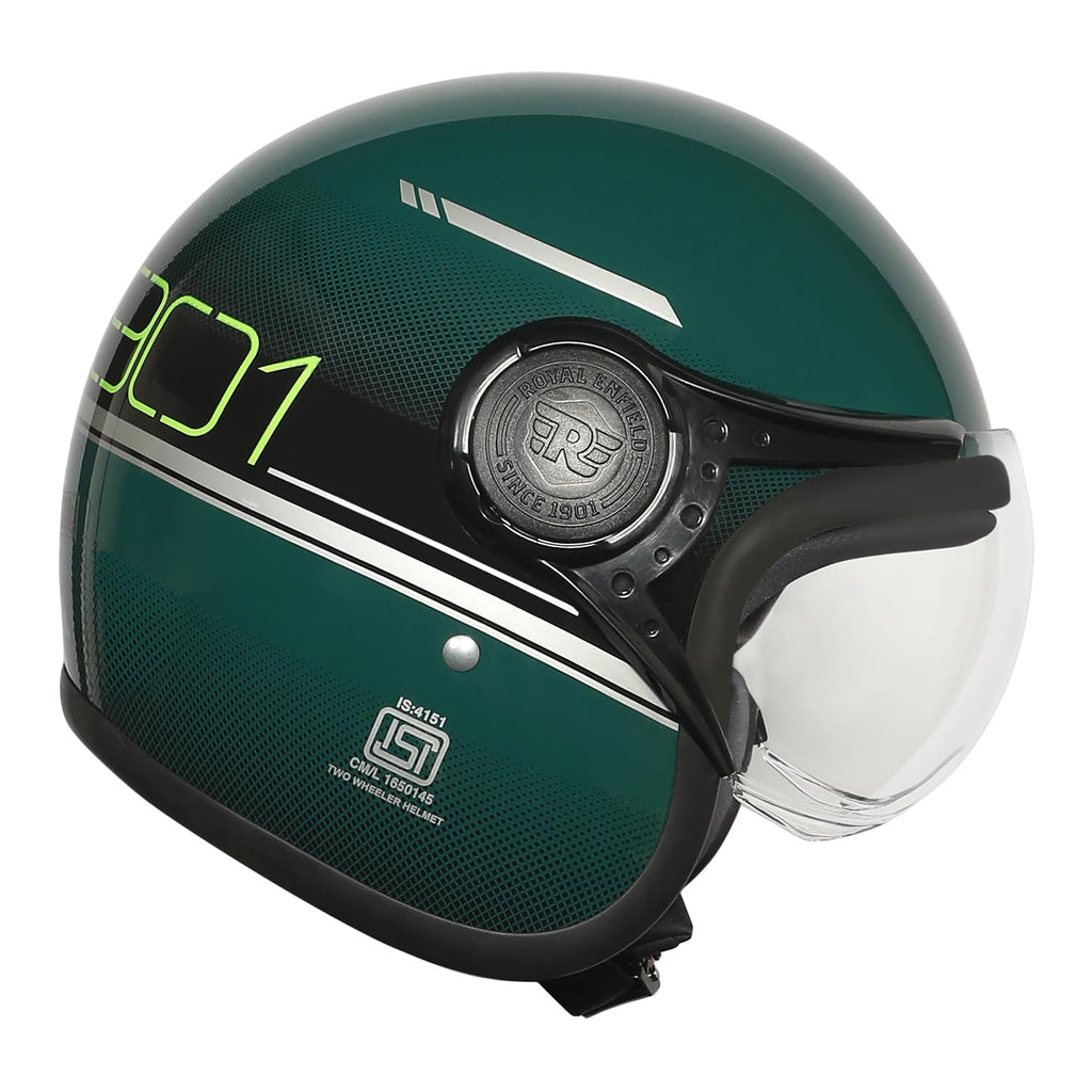 Royal Enfield MLG Jet NEO Open FACE Helmet | Made Like A Gun- ISI & DOT Certified | High Impact Grade Thermoplastic & High Density EPS Liner for Superior Impact Protection
