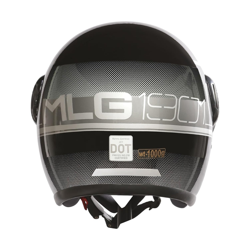 Royal Enfield MLG Jet NEO Open FACE Helmet | Made Like A Gun- ISI & DOT Certified | ABS GI | High Impact Grade Thermoplastic & High Density EPS Liner for Superior Impact Protection Grey