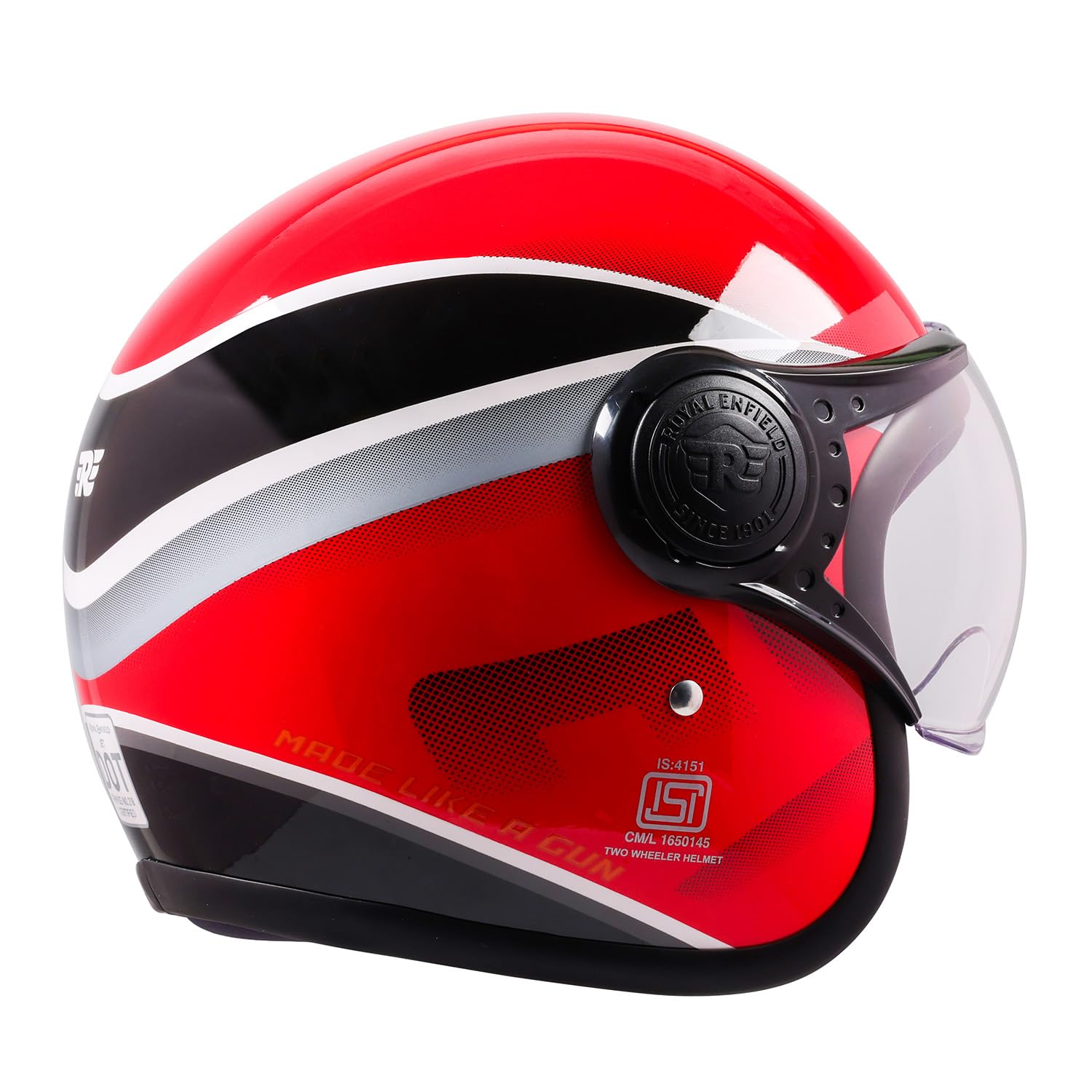 Royal Enfield MLG Jet Sonic Open FACE Helmet | Made Like A Gun- ISI & DOT Certified | ABS GI | High Impact Grade Thermoplastic