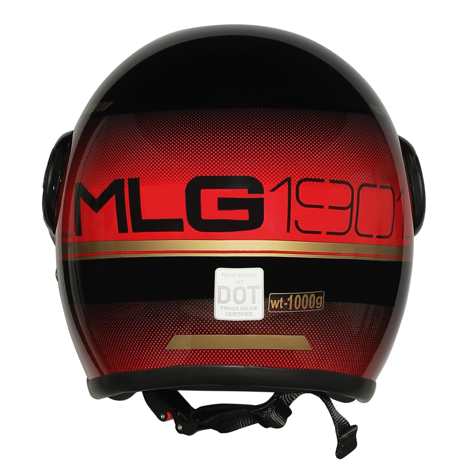 Royal Enfield MLG Jet NEO Open FACE Helmet | Made Like A Gun- ISI & DOT Certified | High Impact Grade Thermoplastic & High Density EPS Liner for Superior Impact Protection Black & RED