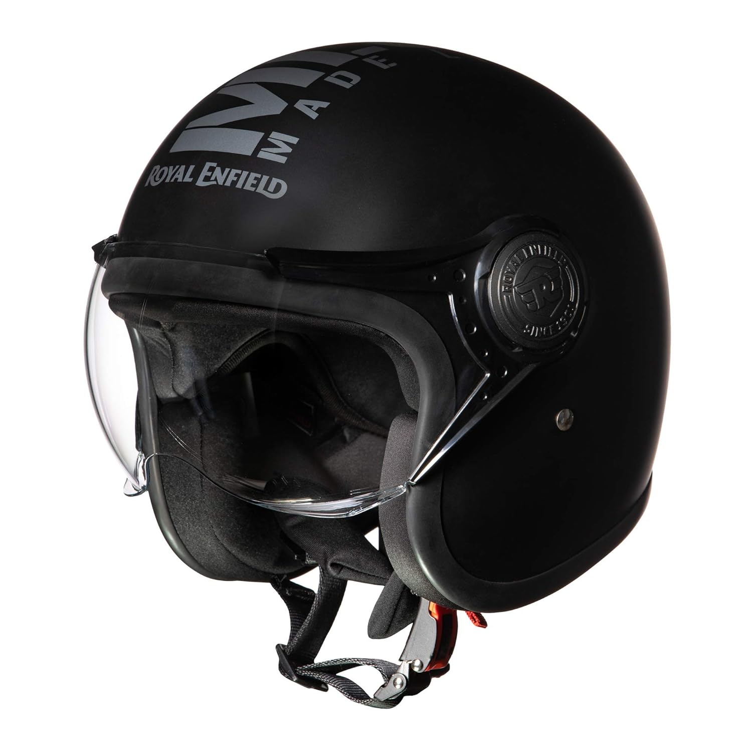 Royal Enfield Open Face MLG Helmet |Made Like a Gun | with Clear Visor | Impact Protection | High Density EPS | ISI and DOT Certified | Micrometric Lock