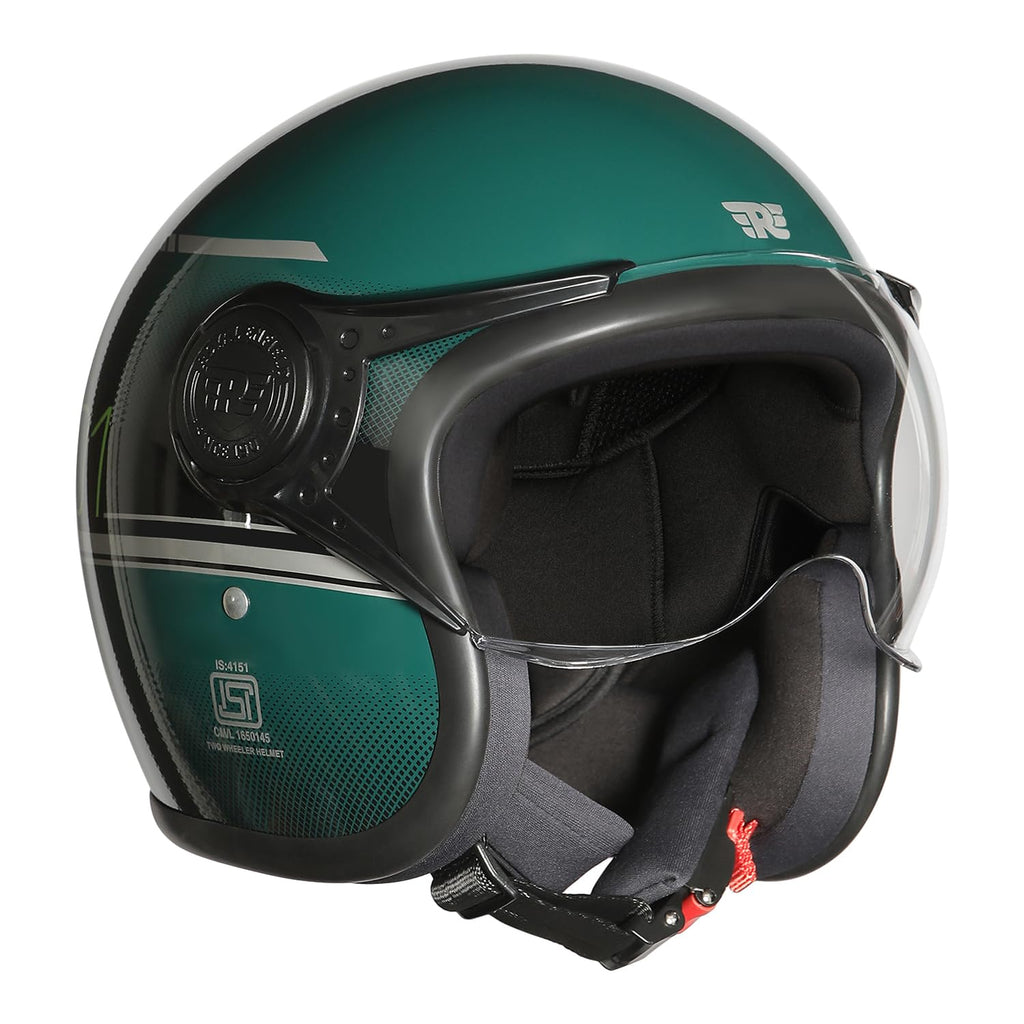 Royal Enfield MLG Jet NEO Open FACE Helmet | Made Like A Gun- ISI & DOT Certified | High Impact Grade Thermoplastic & High Density EPS Liner for Superior Impact Protection
