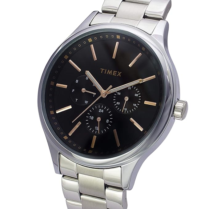 TIMEX Analog Watch for Men with Round Dial & Water Resistant Man's Wrist Watches