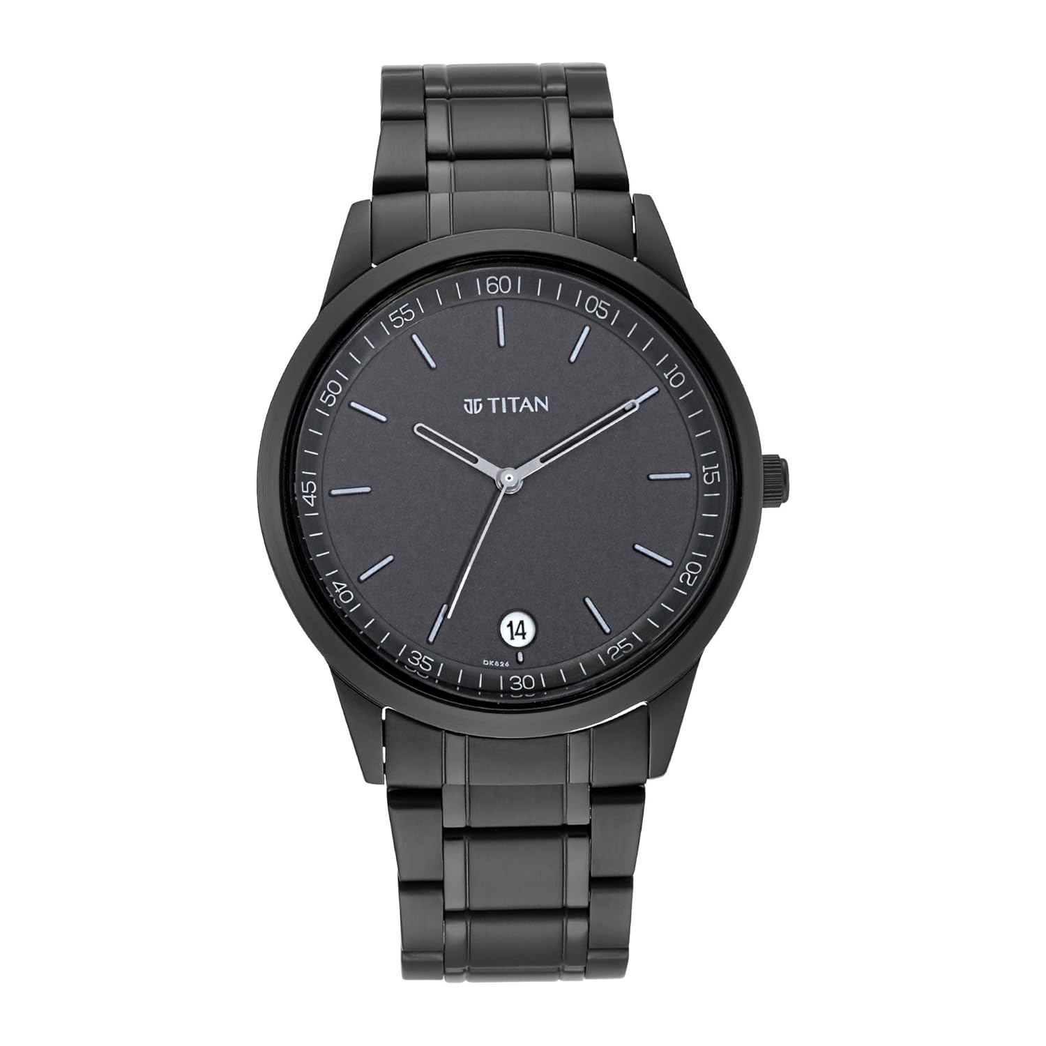 Titan Minimalist Quartz Analog with Date Black Dial Black Metal Strap Watch For Men - NT1806NM01