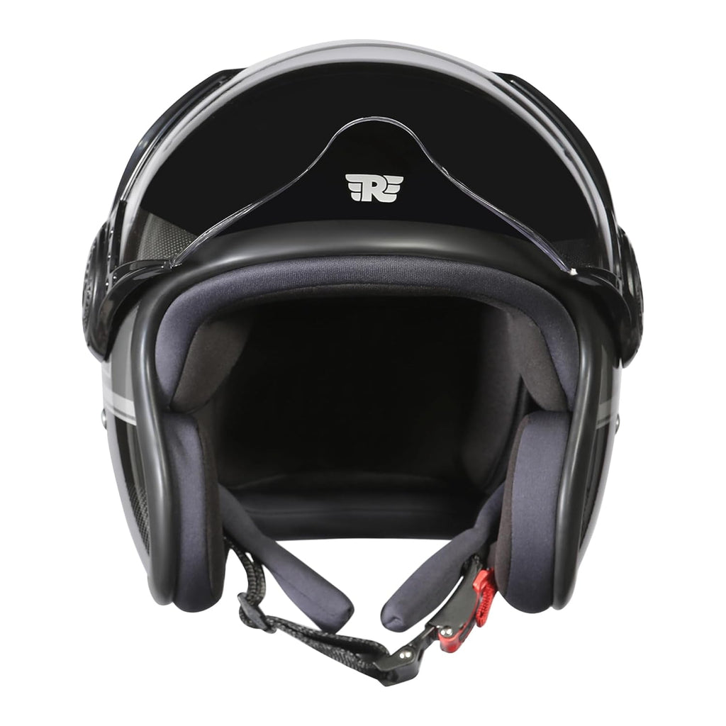 Royal Enfield MLG Jet NEO Open FACE Helmet | Made Like A Gun- ISI & DOT Certified | ABS GI | High Impact Grade Thermoplastic & High Density EPS Liner for Superior Impact Protection Grey