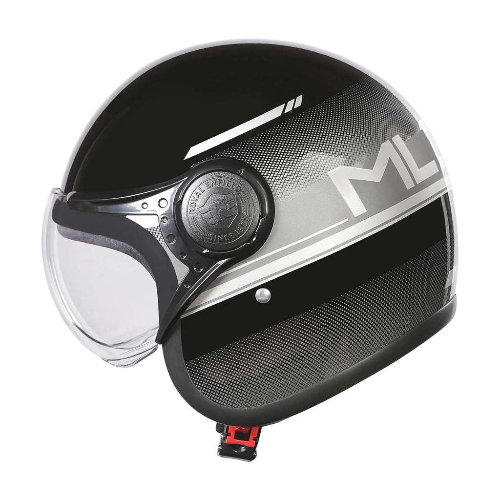 Royal Enfield MLG Jet NEO Open FACE Helmet | Made Like A Gun- ISI & DOT Certified | ABS GI | High Impact Grade Thermoplastic & High Density EPS Liner for Superior Impact Protection Grey