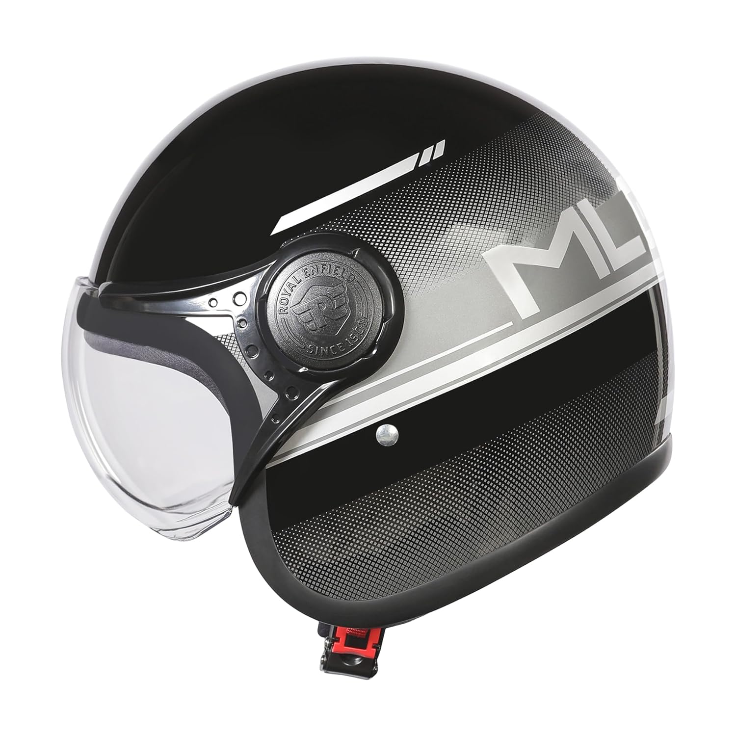Royal Enfield MLG Jet NEO Open FACE Helmet | Made Like A Gun- ISI & DOT Certified | ABS GI | High Impact Grade Thermoplastic & High Density EPS Liner for Superior Impact Protection Grey