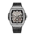 Giordano Designer Multifunction Watch for Men with Square Dial and Leather Band – Elegant Casual & Formal Style