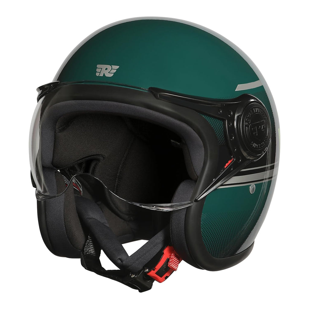 Royal Enfield MLG Jet NEO Open FACE Helmet | Made Like A Gun- ISI & DOT Certified | High Impact Grade Thermoplastic & High Density EPS Liner for Superior Impact Protection