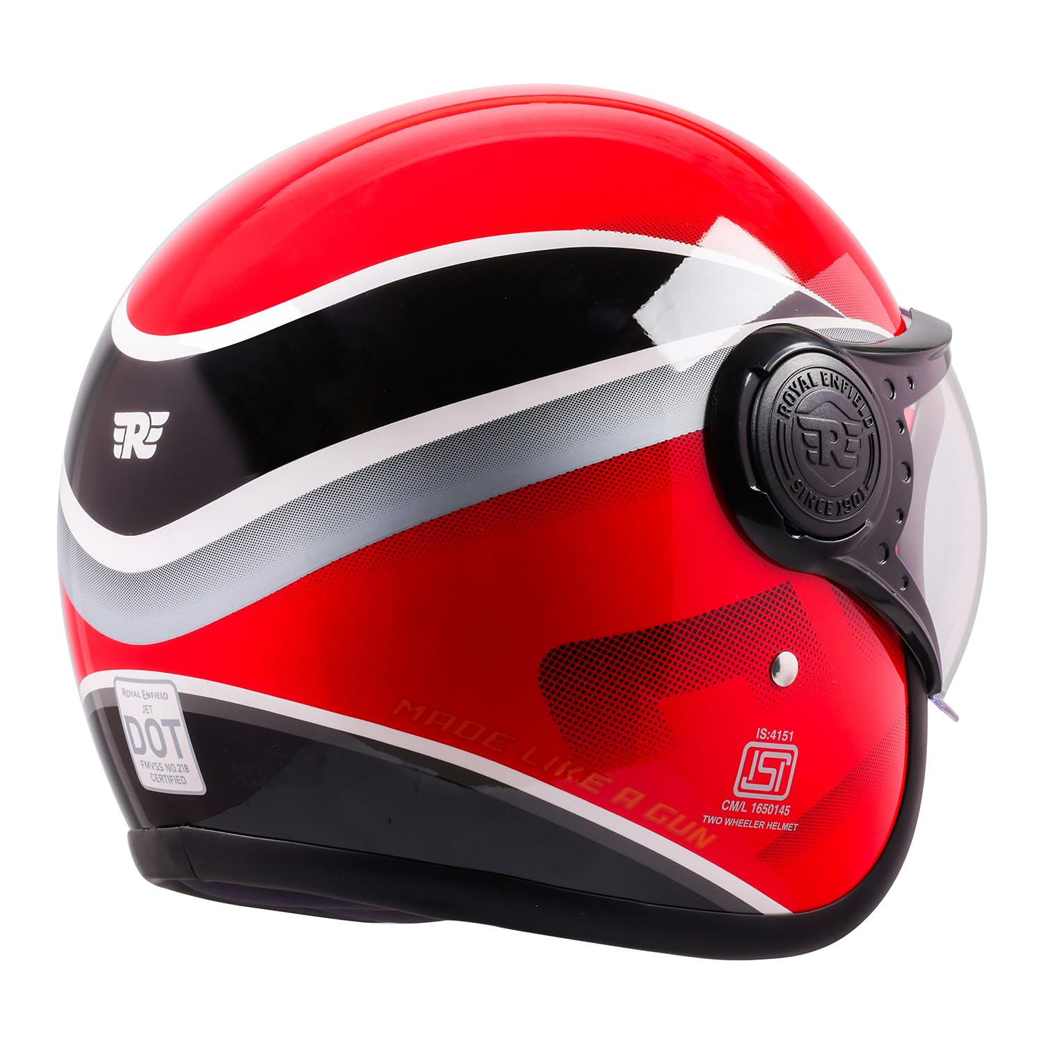 Royal Enfield MLG Jet Sonic Open FACE Helmet | Made Like A Gun- ISI & DOT Certified | ABS GI | High Impact Grade Thermoplastic