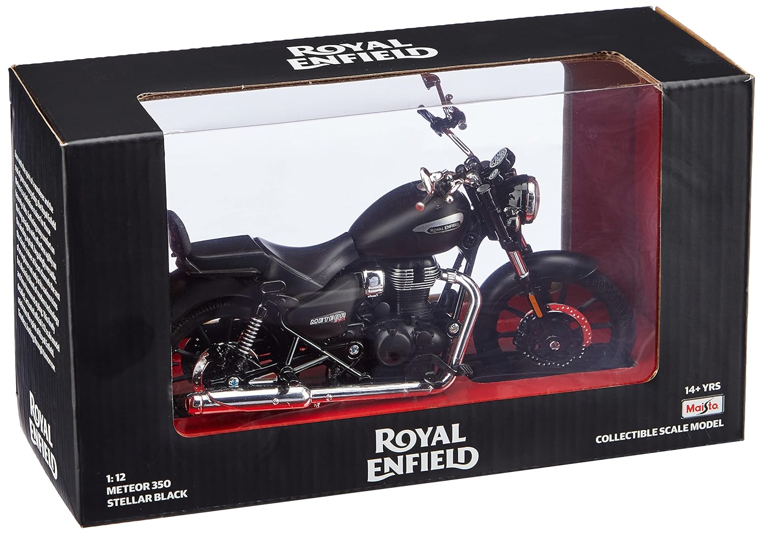 Royal Enfield Scale Model Meteor 350 Stellar Black Abs Plastic Metal Miniature