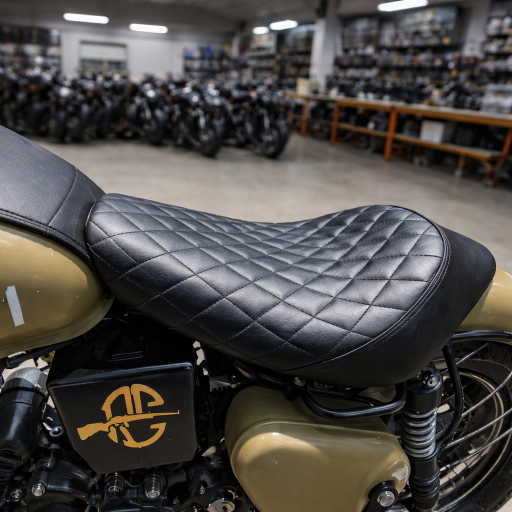 Fit For Royal Enfield Classic 350/500 Single Rider Seat (Black