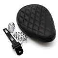 Motorcycle Retro Black Leather Old School Solo Seat+3" Spring Swivel Bracket for Harley Custom Chopper Bobber Saddle Seat