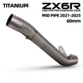 For Kawasaki ZX6R ZX-6R 2021 2022 2023 2024 2025 Motorcycle Exhaust Adapter Middle Pipe 60mm Titanium Alloy Escape Racing Line