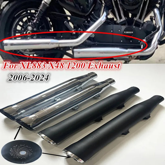 For Harley XL883 1200 X48 custom low bass cobra exhaust back section, cobra exhaust with detachable DB killer