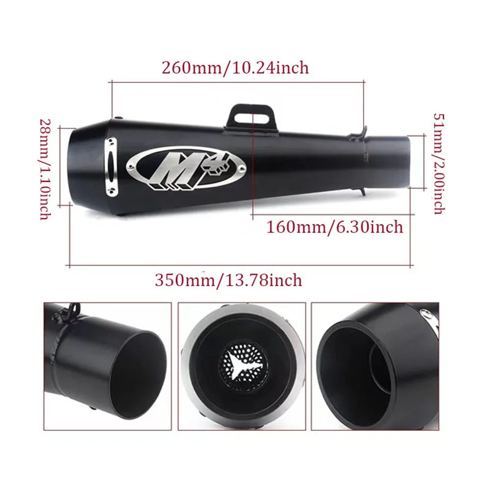 51MM Motorcycle Exhaust Pipe Escape GP Moto Pot Muffler Slip on For Scooter Motocross Dirt Bike Moto 300cc 600cc 1000cc