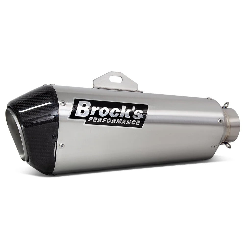 60mm Universal Brock CT Exhaust Muffler with Carbon Fiber Tip For BMW Yamaha GSX1300 GSX-R1000 ZX14R S1000RR
