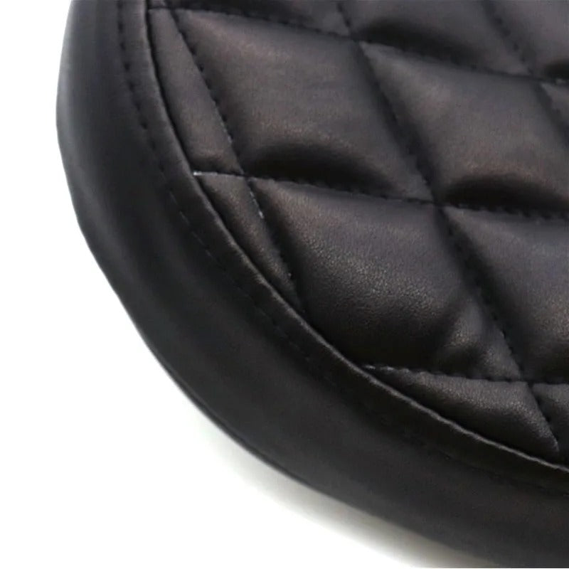 Motorcycle Retro Black Leather Old School Solo Seat+3" Spring Swivel Bracket for Harley Custom Chopper Bobber Saddle Seat