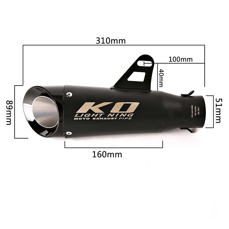 51mm Universal Motorccycle Exhaust System Muffler Tail Pipe Stainless Steel Escape Removable DB Killer Escape Tip